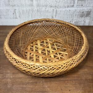 Vintage Hand Woven Bamboo Basket